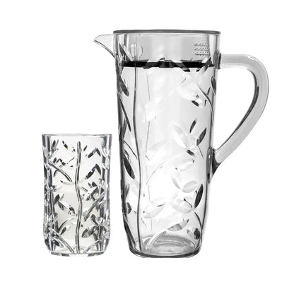 Acrylic Leaves Cut Water Set 7 Pc (Hb Glass)
