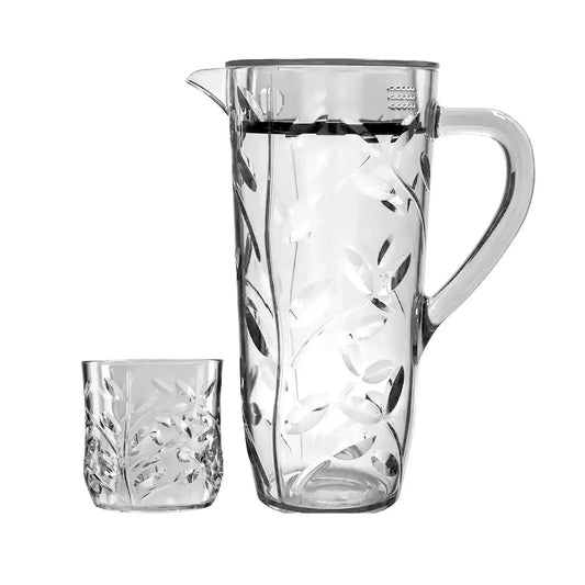 Acrylic Leaves Cut Water Set 7 Pc (DOF Glass)