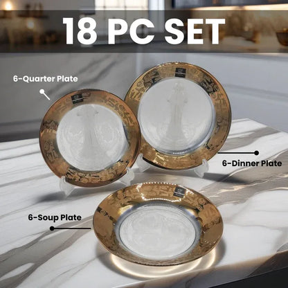 Royal Gold Slice Plate Set 18 PCS