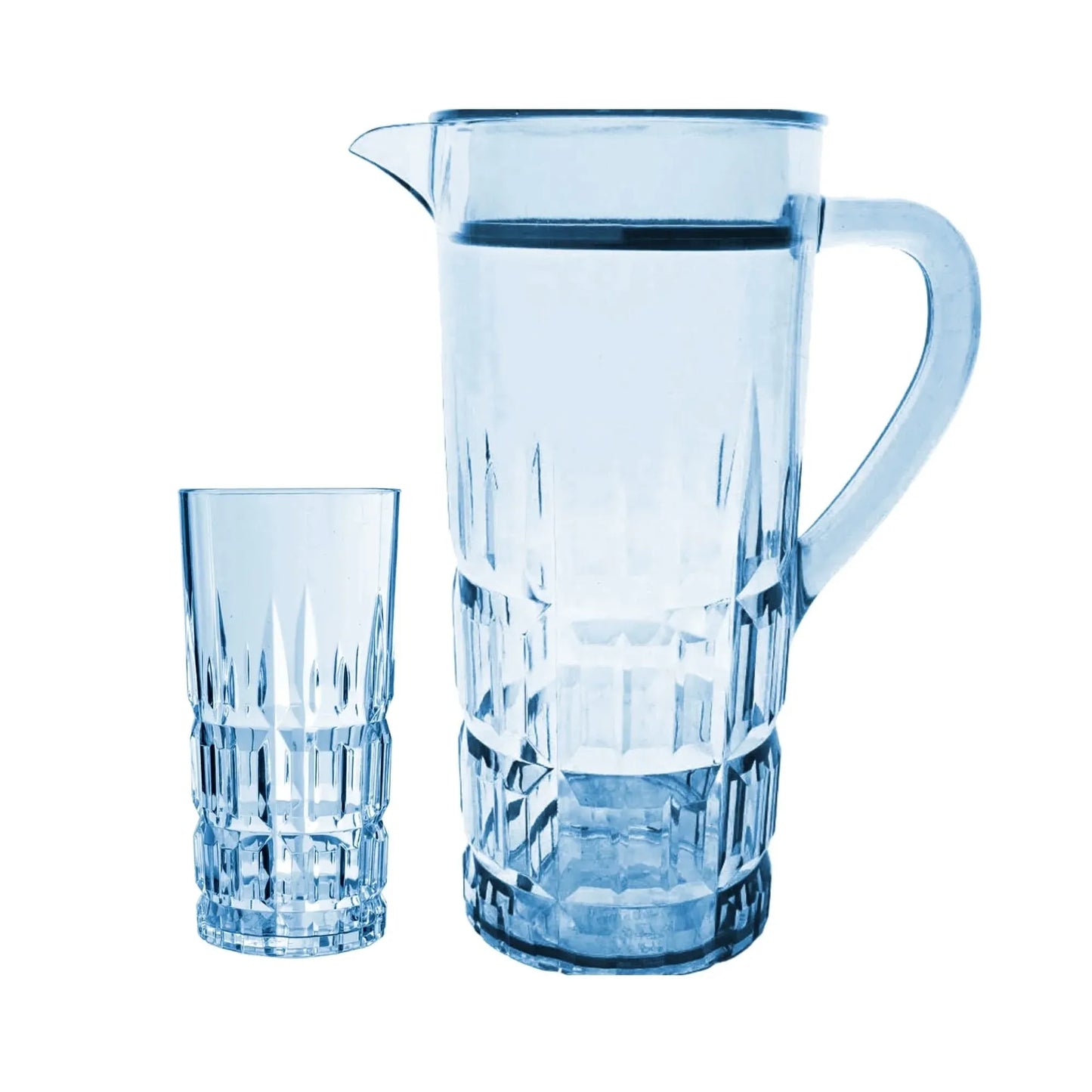 Acrylic Spearhead Cut Water Set 7 Pc (Hb Glass)