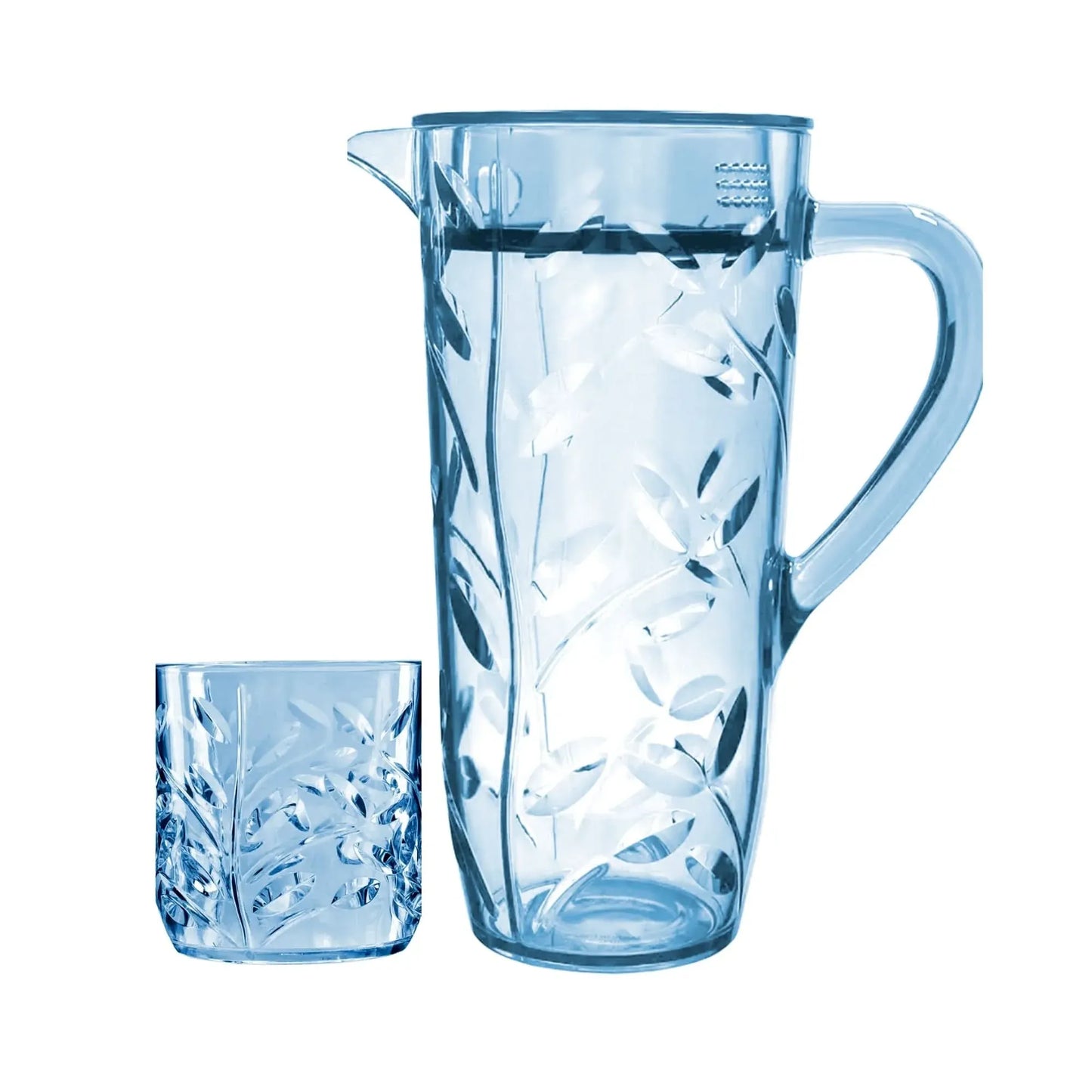 Acrylic Leaves Cut Water Set 7 Pc (DOF Glass)