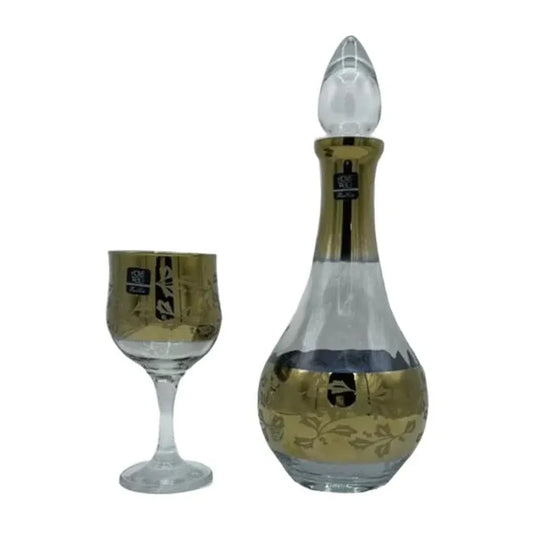 Stylish Bistro Golden Carafe Set 7Pcs (Glass)