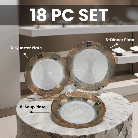 Royal Gold Slice Plate Set 18 PCS