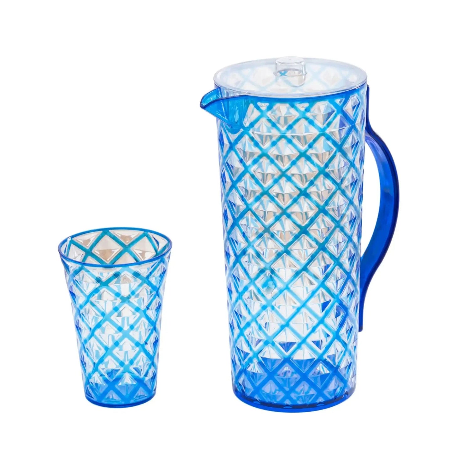 Diamond Cut Double Colour White+Blue Water set 7pc