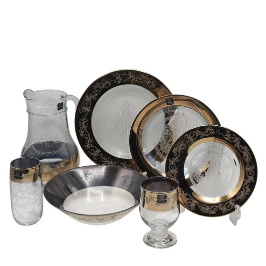 Exquisite Golden Dinnerware Set - 32 Piece Gift Box (Glass)