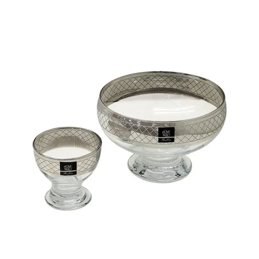 Venezia Silver Mist Ice Cream Set – 7 Pcs