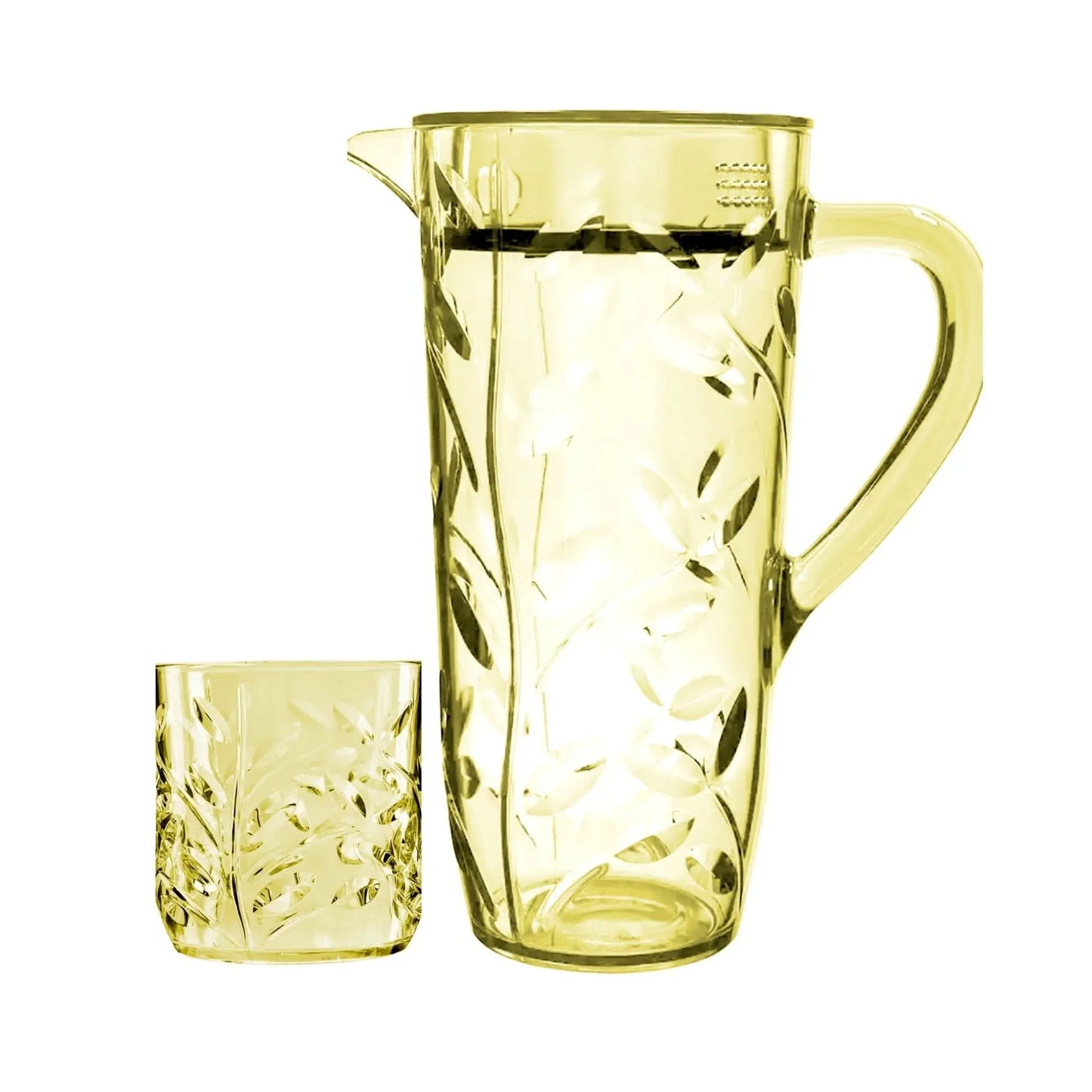 Acrylic Leaves Cut Water Set 7 Pc (DOF Glass)