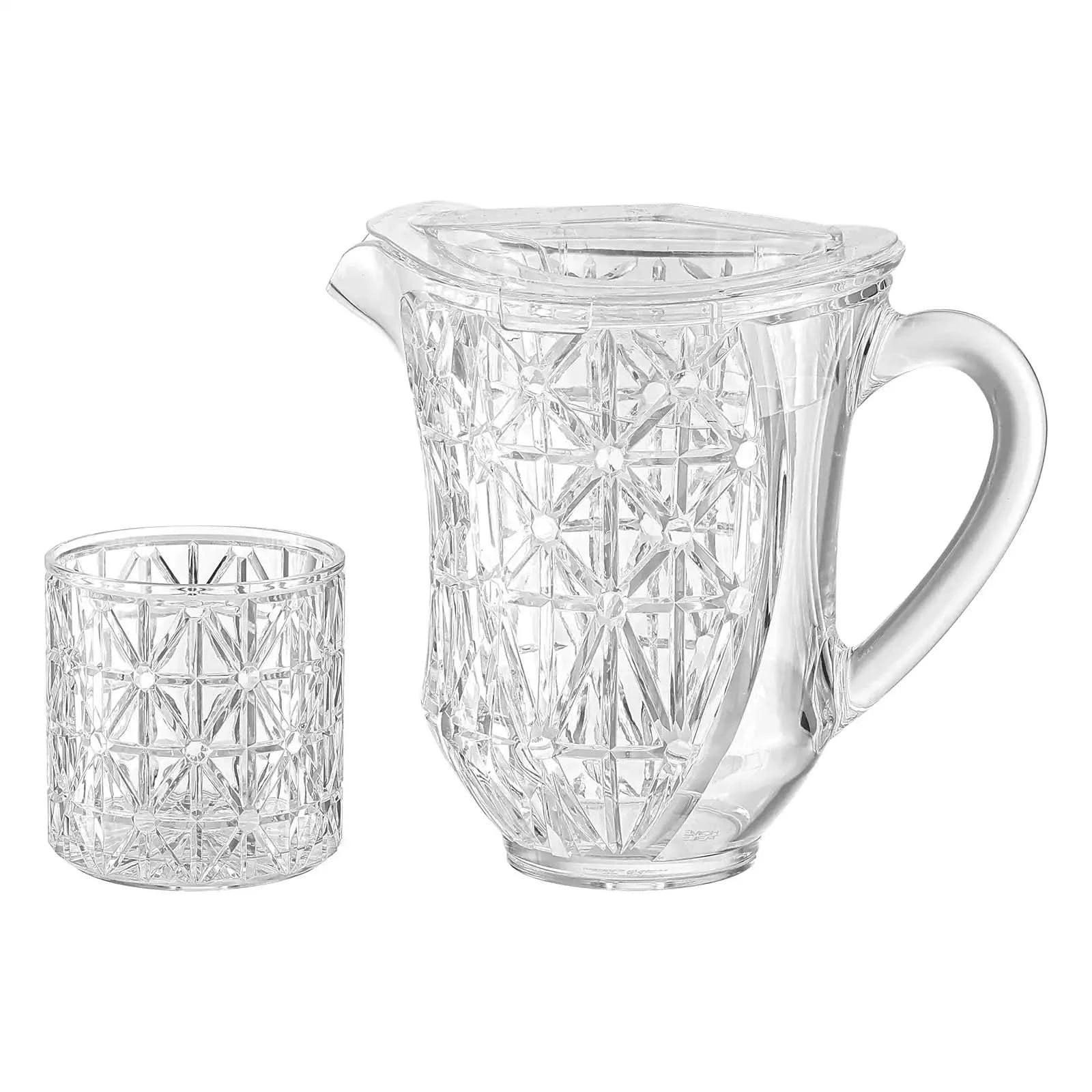 Acrylic Classic Crest Water Set 7pc (glass 330ml & jug 1300ml)