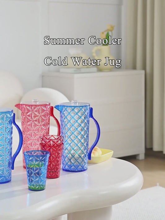 Diamond Cut Double Colour White+Blue Jug 1.8L